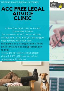 ACC Free Legal Advice Clinic @ Hornby Community Centre